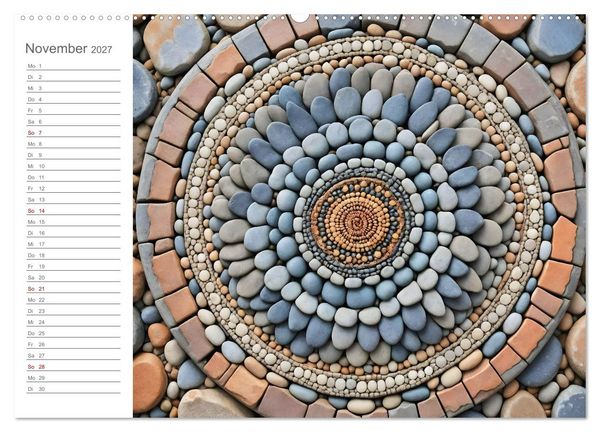 Produktbild: Natural Mandalas - Kraftvolle KI Mandalas aus Naturmaterialien (Wandkalender 2027 DIN A2 quer), CALVENDO Monatskalender