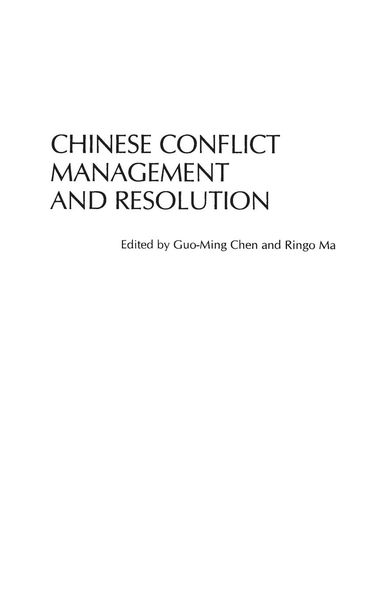 Produktbild: Chinese Conflict Management and Resolution