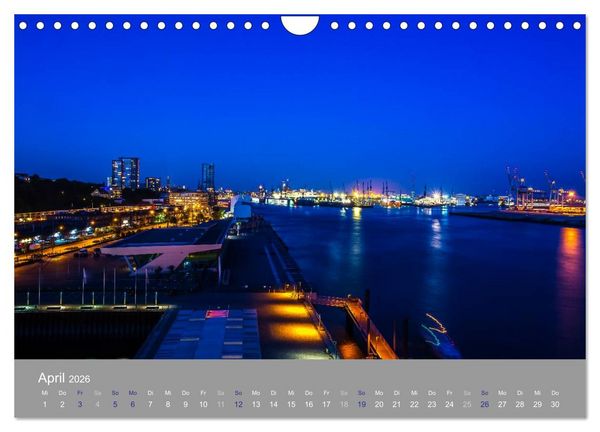Produktbild: Hamburger Hafen - Im Zauber der Nacht (Wandkalender 2026 DIN A4 quer), CALVENDO Monatskalender