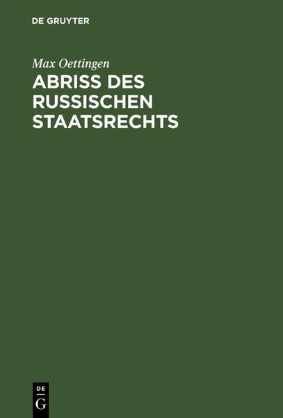 Produktbild: Abriss des russischen Staatsrechts