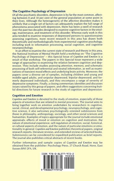 Produktbild: The Cognitive Psychology of Depression