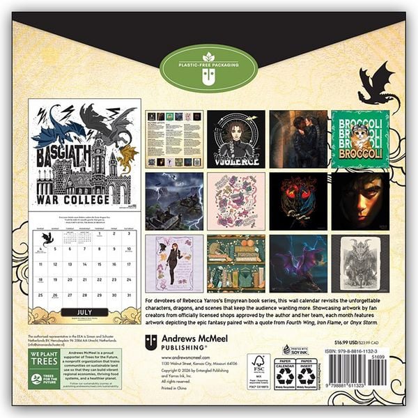 Produktbild: Fourth Wing &ndash; Flammengek&uuml;sst 2027 &ndash; Wandkalender
