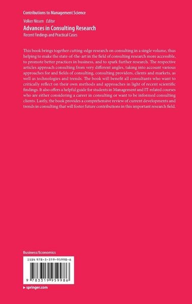 Produktbild: Advances in Consulting Research