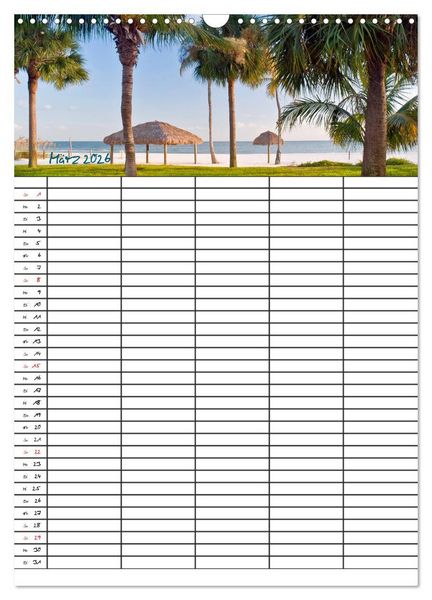 Produktbild: Idyllisches Florida / Familienplaner (Wandkalender 2026 DIN A3 hoch), CALVENDO Monatskalender