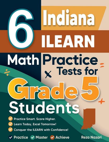 Produktbild: 6 Indiana ILEARN Grade 5 Math Practice Tests
