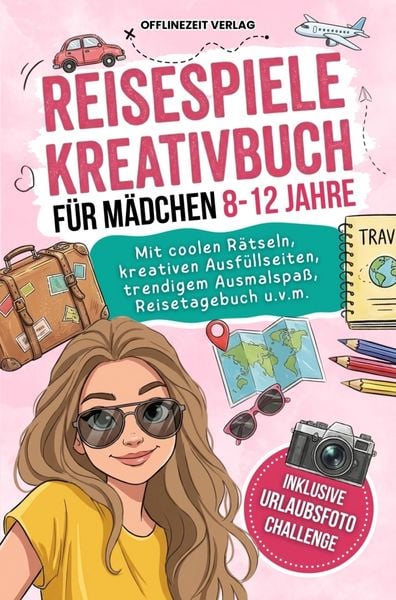 Produktbild: Reisespiele Kreativbuch f&uuml;r M&auml;dchen 8-12 Jahre