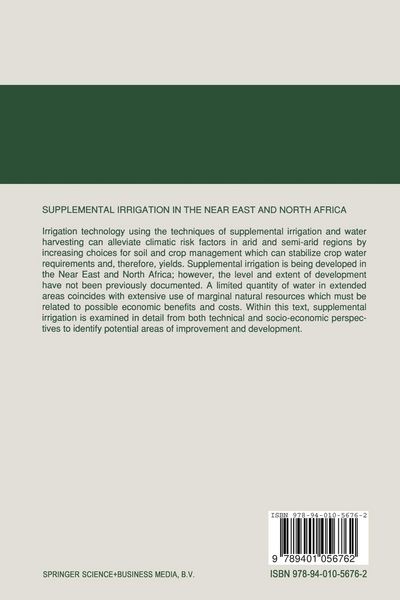 Produktbild: Supplemental Irrigation in the Near East and North Africa
