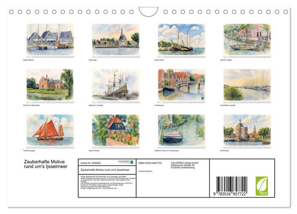 Produktbild: Zauberhafte Motive rund um's Ijsselmeer (Wandkalender 2026 DIN A4 quer), CALVENDO Monatskalender