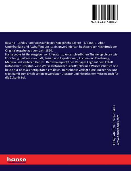 Produktbild: Bavaria - Landes- und Volkskunde des K&ouml;nigreichs Bayern