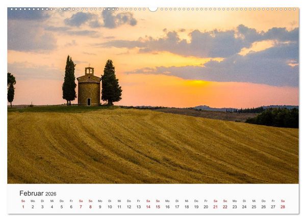 Produktbild: Toskana - idyllische Landschaft (hochwertiger Premium Wandkalender 2026 DIN A2 quer), Kunstdruck in Hochglanz