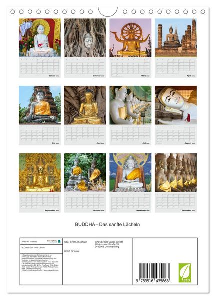 Produktbild: BUDDHA - Das sanfte L&auml;cheln (Wandkalender 2026 DIN A4 hoch), CALVENDO Monatskalender