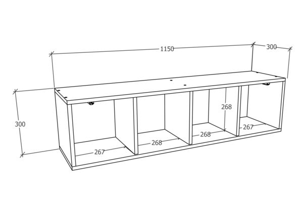 Produktbild: Holz Wandregal Wandschrank Klappschrank Arila XL