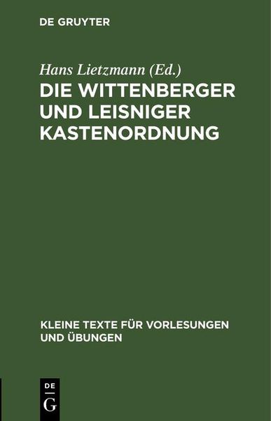 Produktbild: Die Wittenberger und Leisniger Kastenordnung