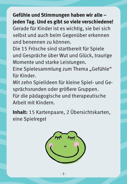 Froschlaune ... und wie geht es dir? Spielideen zum Thema Gefühle