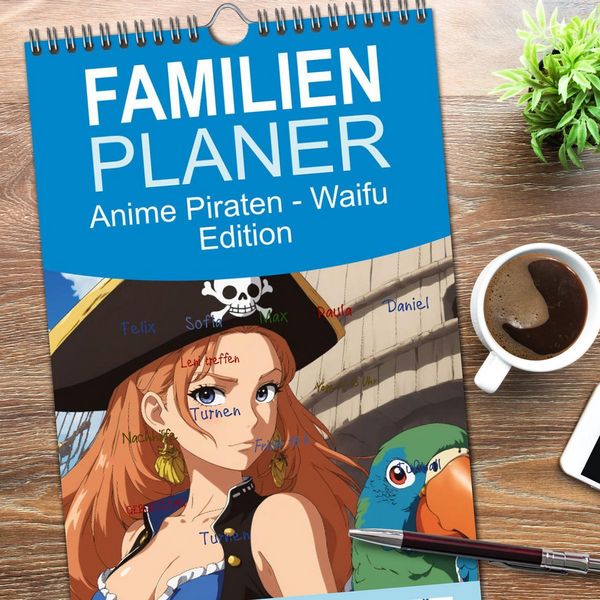 Produktbild: Familienplaner 2026 - Anime Piraten - Waifu Edition mit 5 Spalten (Wandkalender, 21 x 45 cm) CALVENDO