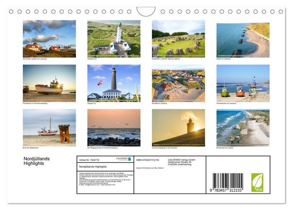 Produktbild: Nordj&uuml;tlands Highlights (Wandkalender 2026 DIN A4 quer), CALVENDO Monatskalender