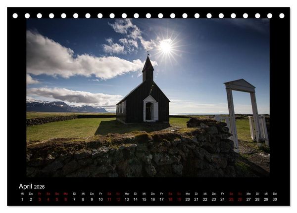 Produktbild: Island - Eine Reise in Bildern (Tischkalender 2026 DIN A5 quer), CALVENDO Monatskalender