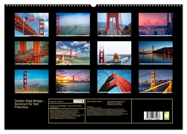 Produktbild: Golden Gate Bridge - Synonym f&uuml;r San Francisco (hochwertiger Premium Wandkalender 2026 DIN A2 quer), Kunstdruck in Hochglanz