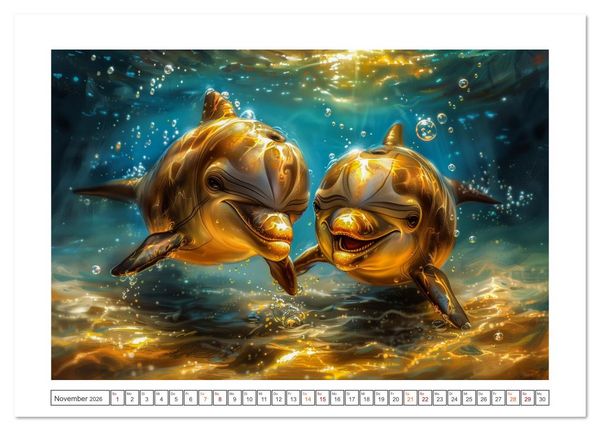Produktbild: Delfingl&uuml;ck (Tischkalender 2026 DIN A5 quer), CALVENDO Monatskalender