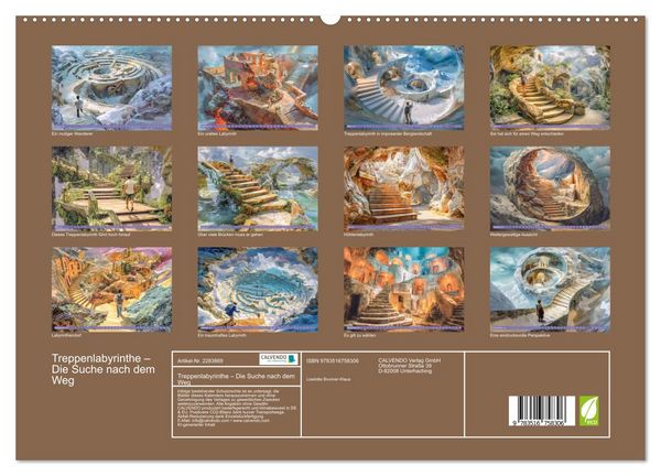 Produktbild: Treppenlabyrinthe &ndash; Die Suche nach dem Weg (hochwertiger Premium Wandkalender 2027 DIN A2 quer), Kunstdruck in Hochglanz