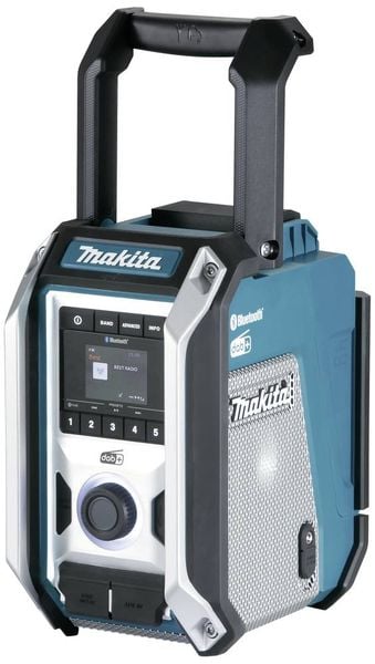 Makita DMR115 Baustellenradio DAB, DAB+ AUX, Bluetooth , USB spritzwassergeschützt, stoßfest Türkis, Schwarz, Silber -