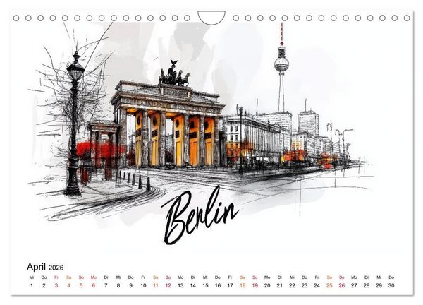 Produktbild: Weltst&auml;dte - ein Kalender f&uuml;r Entdecker (Wandkalender 2026 DIN A4 quer), CALVENDO Monatskalender