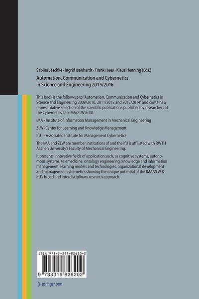 Produktbild: Automation, Communication and Cybernetics in Science and Engineering 2015/2016