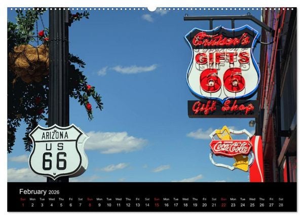 Produktbild: Route 66 in the Southwest (UK-Version) (High Quality Premium Wall Calendar 2026 DIN A2 landscape),CALVENDO 12 Month Wall Calendar
