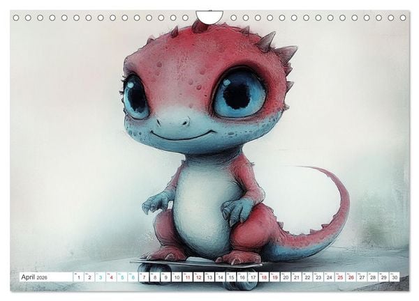 Produktbild: Dinozauber &ndash; Wenn Urzeitbewohner zu Freunden werden (Wandkalender 2026 DIN A4 quer), CALVENDO Monatskalender