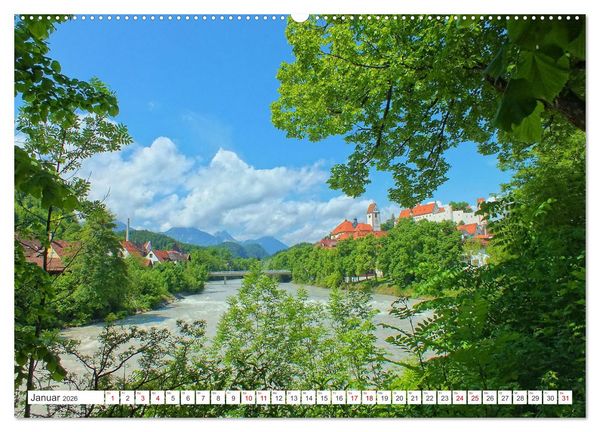Produktbild: F&uuml;ssen im Allg&auml;u &ndash; Hier genie&szlig;t die Seele eine romantische Zeit (hochwertiger Premium Wandkalender 2026 DIN A2 quer), Kunstdruck in Hochglanz