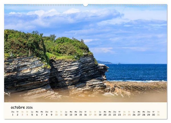 Produktbild: Rochers et mer (Calendrier mural 2026 DIN A2 vertical), CALVENDO calendrier mensuel