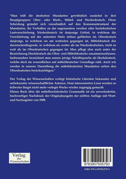 Produktbild: Mittelhochdeutsche Grammatik
