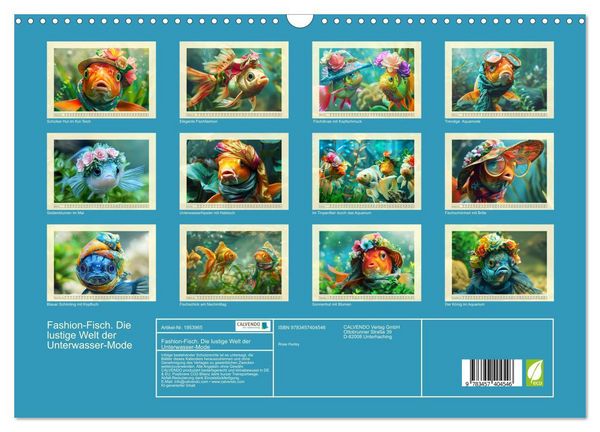 Produktbild: Fashion-Fisch. Die lustige Welt der Unterwasser-Mode (Wandkalender 2026 DIN A3 quer), CALVENDO Monatskalender