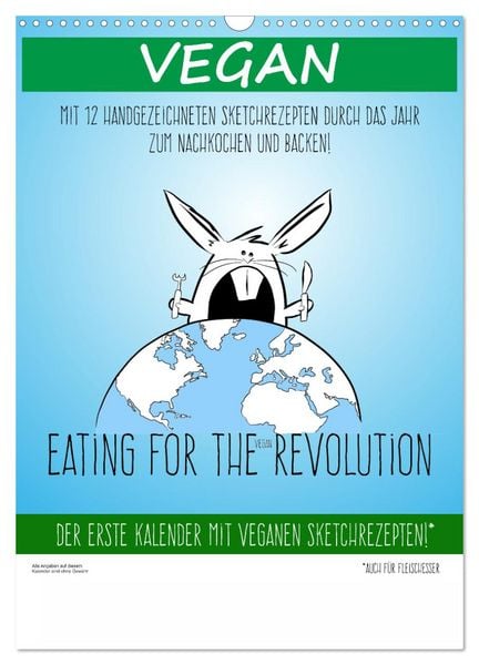 Produktbild: Vegankalender (Wandkalender 2026 DIN A3 hoch), CALVENDO Monatskalender