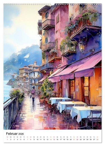 Produktbild: Italienische Riviera - wundersch&ouml;ne K&uuml;ste (hochwertiger Premium Wandkalender 2026 DIN A2 hoch), Kunstdruck in Hochglanz