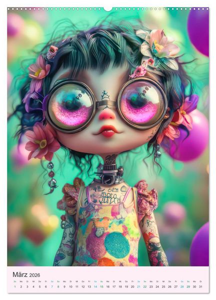 Produktbild: Steampunk Puppen &ndash; Zauberhafte Puppenfiguren (hochwertiger Premium Wandkalender 2026 DIN A2 hoch), Kunstdruck in Hochglanz