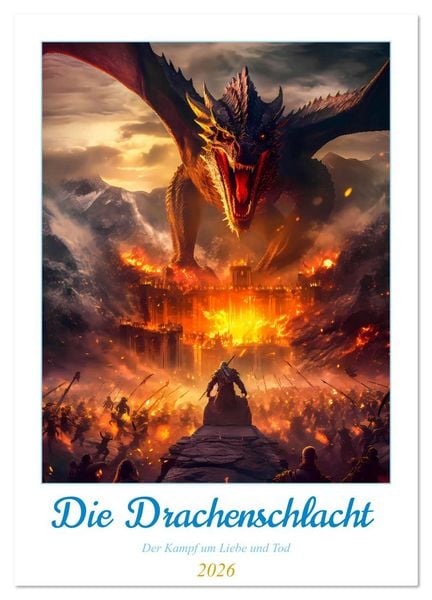 Die Drachenschlacht (Wandkalender 2026 DIN A3 hoch), CALVENDO Monatskalender