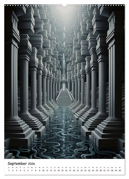 Produktbild: Abstrakte Illusionen (Wandkalender 2026 DIN A2 hoch), CALVENDO Monatskalender