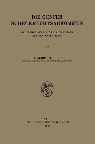 Produktbild: Die Genfer Scheckrechtsabkommen