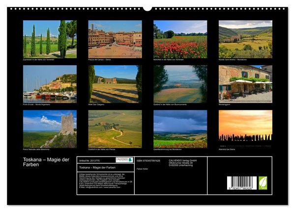 Produktbild: Toskana &ndash; Magie der Farben (hochwertiger Premium Wandkalender 2026 DIN A2 quer), Kunstdruck in Hochglanz
