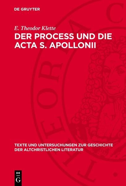Produktbild: Der Process und die Acta S. Apollonii