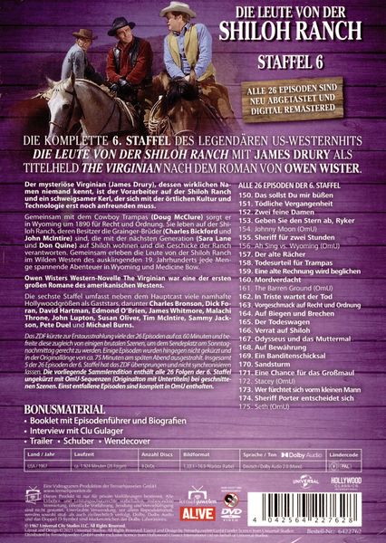 Produktbild: Die Leute von der Shiloh Ranch - Staffel 6 (HD-Remastered) (Fernsehjuwelen) [9 DVDs]