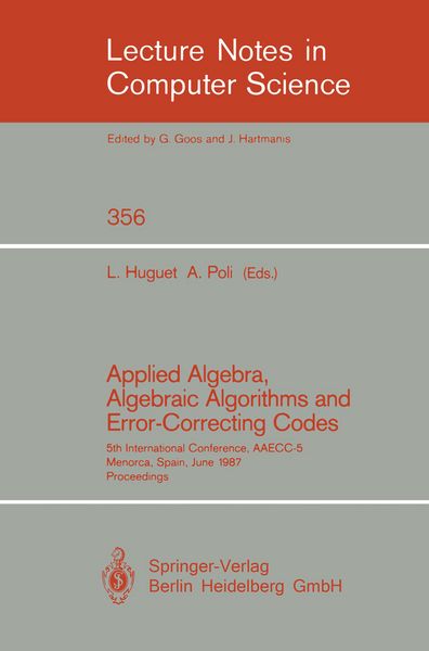 Produktbild: Applied Algebra, Algebraic Algorithms and Error-Correcting Codes
