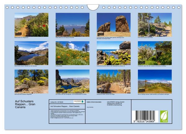 Produktbild: Auf Schusters Rappen... Gran Canaria (Wandkalender 2026 DIN A4 quer), CALVENDO Monatskalender