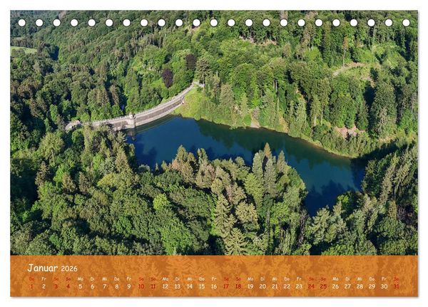 Produktbild: Talsperren der Wupper und ihrer Nebenfl&uuml;sse aus der Vogelperspektive (Tischkalender 2026 DIN A5 quer), CALVENDO Monatskalender