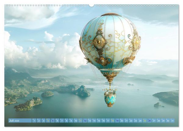 Produktbild: Ballonfahrt - Fantasie Stil (Wandkalender 2026 DIN A2 quer), CALVENDO Monatskalender