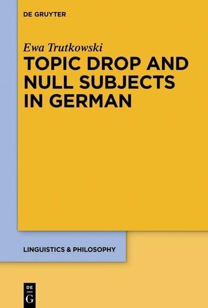 Produktbild: Topic Drop and Null Subjects in German