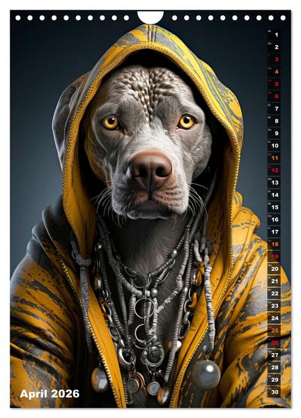 Produktbild: Stylische Hunde (Wandkalender 2026 DIN A4 hoch), CALVENDO Monatskalender