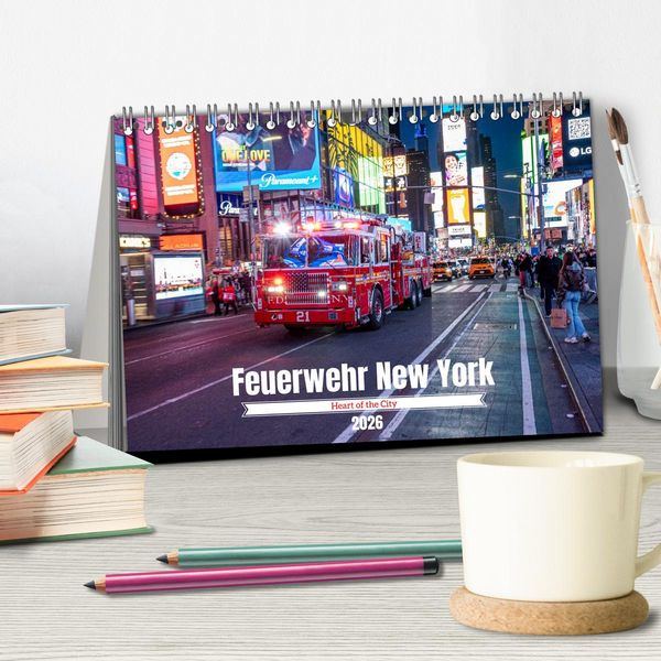Produktbild: Feuerwehr New York - Heart of the City (Tischkalender 2026 DIN A5 quer), CALVENDO Monatskalender