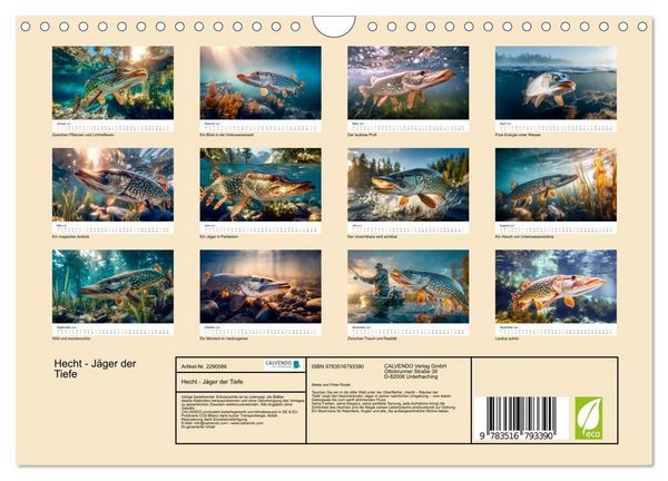 Produktbild: Hecht - J&auml;ger der Tiefe (Wandkalender 2027 DIN A4 quer), CALVENDO Monatskalender